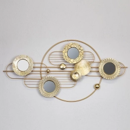 Διακοσμητικό Τοίχου Μεταλλικό Λευκό-Χρυσό 117,5x7,6x58,4εκ. ESTHETI 755-10016