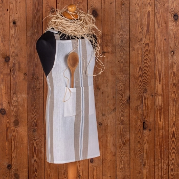 Ποδιά Κουζίνας Βαμβακερή 60x75εκ. Pepper Stripe Mocca Melinen 20000912