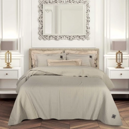 Κουβερλί Με Κέντημα Microfiber King 240x250εκ. Essential 4455 Taupe Greenwich Polo Club