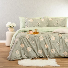 Σετ Σεντόνια Polycotton King 260x270εκ. Gianna Grey-Aqua Casual Line Melinen 20005331