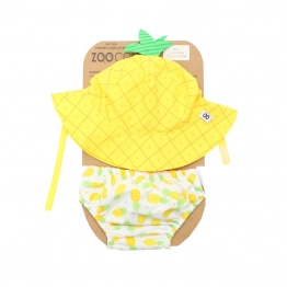 Σετ Μαγιό Πάνα Με Καπέλο UPF50 12-24μηνών Ανανάς Zoocchini ZOO12011L