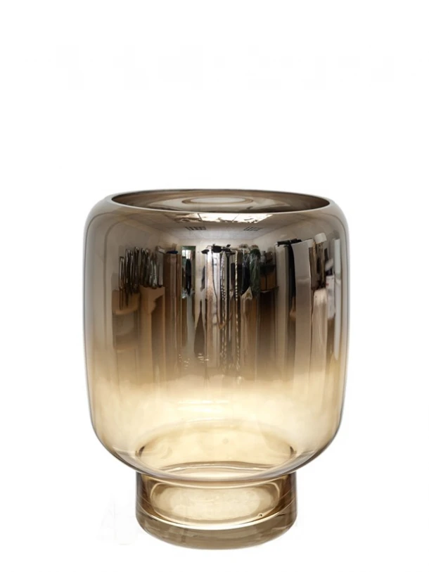 Βάζο Χειροποίητο Φυσητό Γυαλί Καφέ-Ασημί 23x30εκ. Zen Collection 25.43.52109