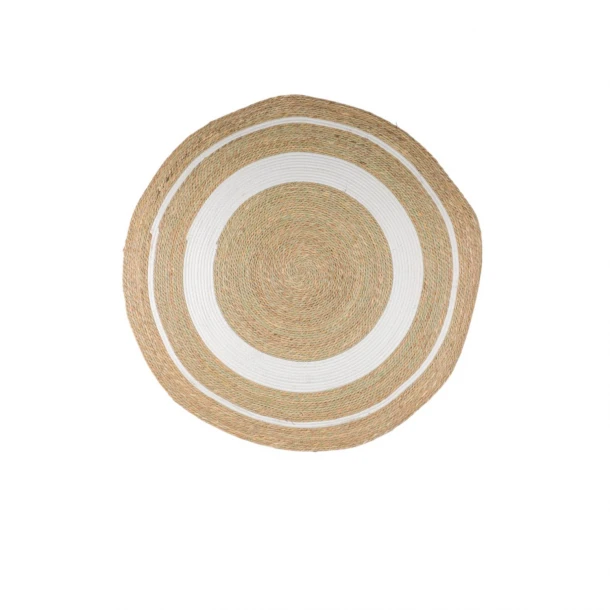 Χαλάκι Ψάθα Natural-Λευκό 120εκ. Zen Collection 24.7.49633