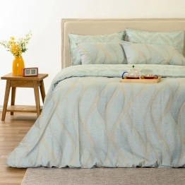 Σετ Σεντόνια Βαμβακερά Διπλά Με Λάστιχο 150x200+32εκ. Drift Aqua Melinen 20006109