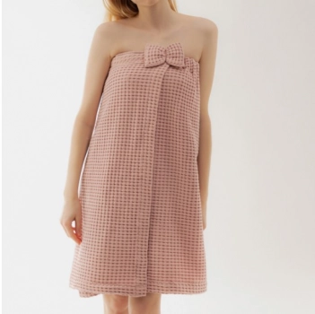 Πετσέτα Σώματος Με Βέλκρο Βαμβακερή Ροζ 75x145εκ. Vaffel Homla 214992