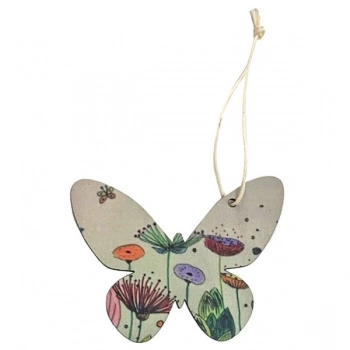 Πασχαλινό Στολίδι Κρεμαστό Ξύλινο Πεταλούδα Λουλούδια 8x6εκ.  Bunny's 73-1699