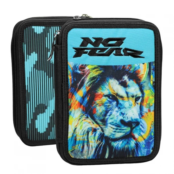Κασετίνα Διπλή Γεμάτη No Fear Fluo Lion 14x4x20εκ. Gim 50-3674