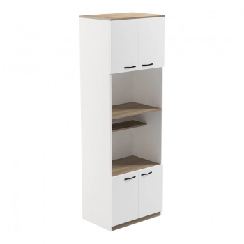 Ντουλάπα κουζίνας Rowan pakoworld σε λευκή-sonoma απόχρωση 60x42x182εκ