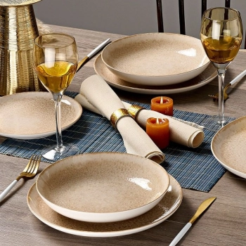 Σερβίτσιο Φαγητού Σετ 20τμχ In-glaze Stoneware Mars Beige-Brown CRYSPO TRIO 25.097.40