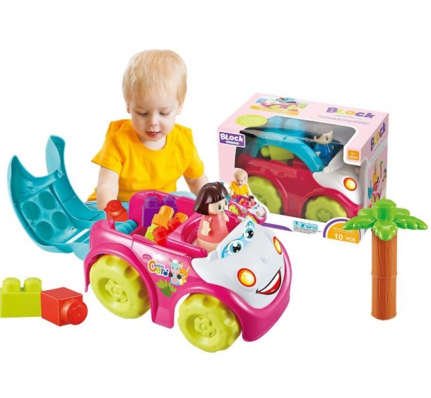 Αυτοκινητάκι Με Τουβλάκια 10τμχ 27x16x17εκ. Toy Markt 75-431