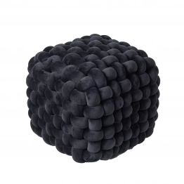 Πουφ Βελούδινο 43x43x40εκ. 2271 Μαύρο Das Home