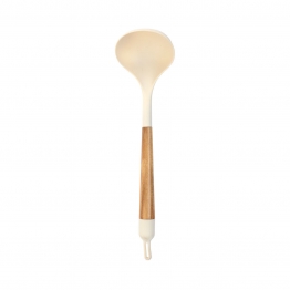 Κουτάλα Βαθιά Ξύλινη-Σιλικόνης Ivory 9x9x35εκ. Allure Estia 01-24871