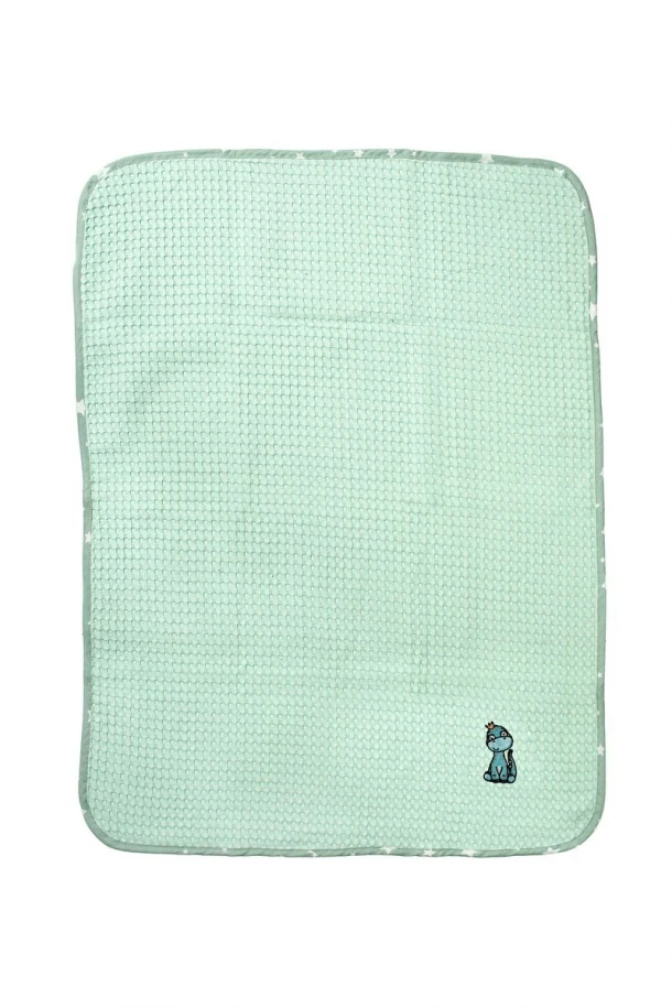 Κουβέρτα Πικέ Λίκνου 80x110εκ. Με Κέντημα Dinosaur 182 Mint DimCol