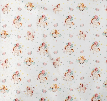 Πάνα Χασές Bebe Βαμβακερή 80x80εκ. Unicorn 209 White-Salmon Dimcol
