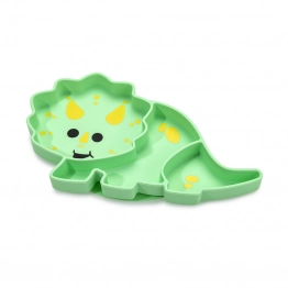 Πιάτο Σιλικόνης Με Βεντούζα Dino Πράσινο Melii MEL17200