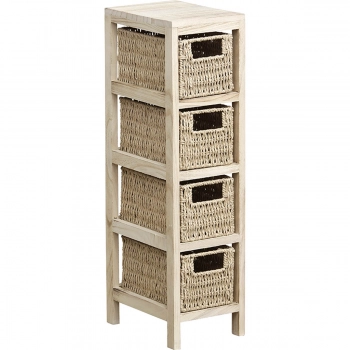 Συρταριέρα MDF Με 4 Συρτάρια 17x24x65εκ. Μπεζ MRShome 1237000