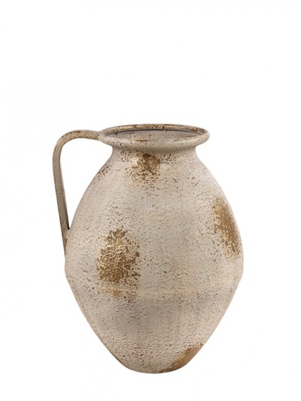 Βάζο Μεταλλικό Μπεζ Αντικέ 28x23x28εκ. Zen Collection 25.17.51538