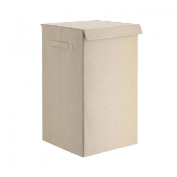 Καλάθι Απλύτων Αναδιπλούμενο MDF Μπεζ Με Υφασμάτινη Επένδυση 35x35x60εκ. MRShome DS-2650000