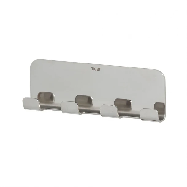 Κρεμάστρα-Άγκιστρο 4 Θέσεων Πετσέτας Επιτοίχιο Ανοξείδωτο Colar Inox 15,5x2x4,9εκ. Tiger 1314730346