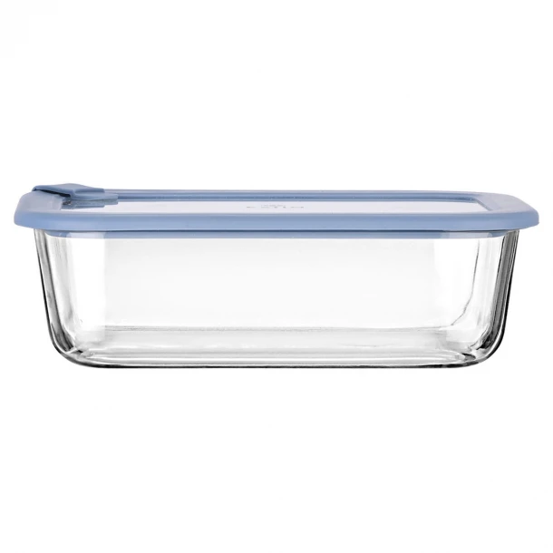 Φαγητοδοχείο Γυάλινο Με Καπάκι Σιλικόνης 1520ml/23,5x17,8x7,6εκ. ColorSeal Μπλε Estia 01-26547