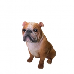 Διακοσμητική Φιγούρα Σκύλος Bulldog Polyresin Λευκό-Καφέ 18x11x16,5εκ. ESPIEL FAD204