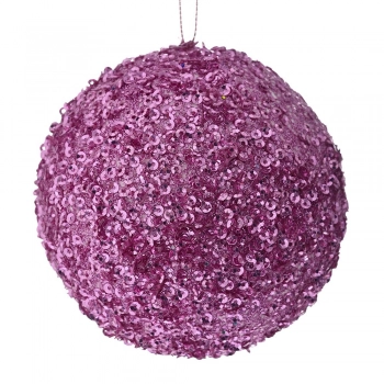 Χριστουγεννιάτικη Μπάλα Polyfoam Ροζ Glitter 12εκ. iliadis 83521