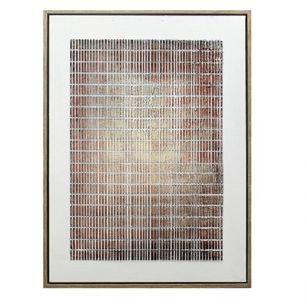 Πίνακας Χειροποίητος Καμβάς Mdf-Ps Plastic Λευκός-Καφέ ESPIEL 60x3,8x80εκ. FAL323