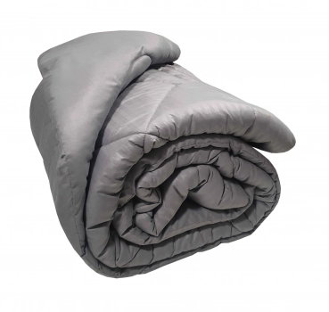 Πάπλωμα Microfiber Υπέρδιπλο 220x240εκ. Satin Stripe Grey Plain Komvos Home 7000061-36