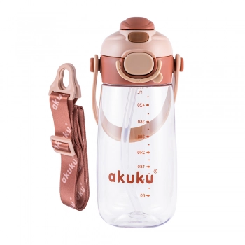 Ποτηράκι Με Καλαμάκι 480ml Tritan Καφέ Akuku A0726