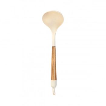 Κουτάλα Βαθιά Ξύλινη-Σιλικόνης Ivory 9x9x35εκ. Allure Estia 01-24871