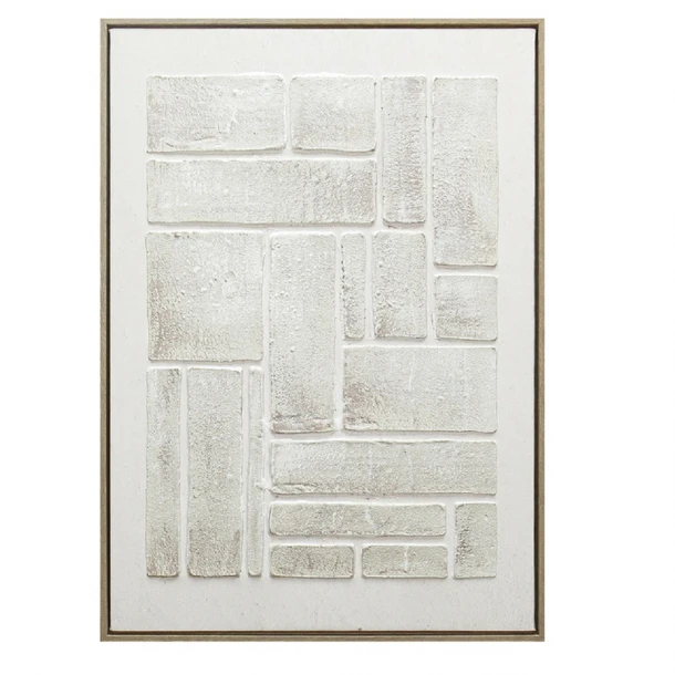 Πίνακας Χειροποίητος Καμβάς Mdf-Ps Plastic Λευκός ESPIEL 50x3x70εκ. FAL328