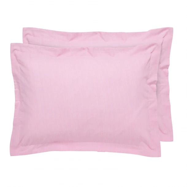 Ζεύγος Μαξιλαροθήκες Polycotton 50x70+5εκ. Oxford Casual 5450 Pink Das Home