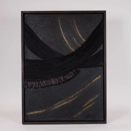 Πίνακας Καμβάς Ανάγλυφος Μαύρος-Χρυσός 60x4x80εκ. ESTHETI 812-10005