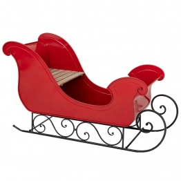 Χριστουγεννιάτικο Έλκηθρο Μεταλλικό Κόκκινο 127x54x77εκ. iliadis 90897