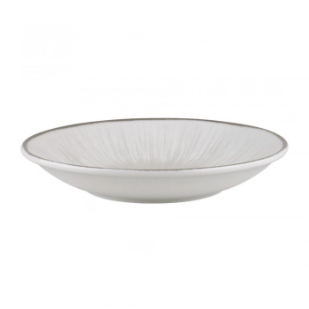 Πιάτο Βαθύ Φαγητού Πορσελάνης 23εκ. Water Lily Grey Oriana Ferelli PR243366402