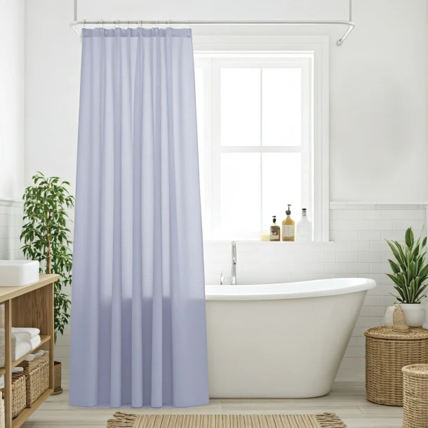 Κουρτίνα Μπάνιου Αδιάβροχη Polyester 240x180εκ. Curtains 0804 Μπλε Das Home