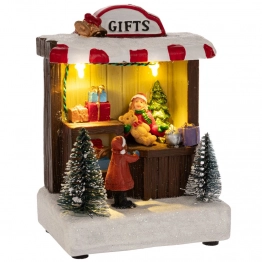 Χριστουγεννιάτικη Παράσταση Polyresin Με Φως Gift Shop 11x8x15,5εκ. iliadis 90737