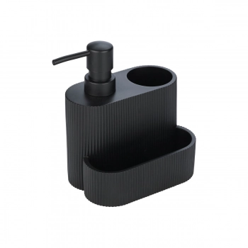 Ντισπένσερ Υγρού Πιάτων Με Θήκη Για Βούρτσα & Σφουγγάρι Μαύρο 16x13x9,5εκ. Estia 01-23560