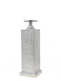 Κηροπήγιο Μεταλλικό Ασημί Σφυρίλατο 13,5x41,5εκ. Zen Collection 24.6.49671