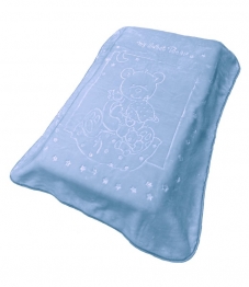 Κουβέρτα Κούνιας Βελουτέ Polyester 110x140εκ. Sweet Bear 11 Blue DimCol