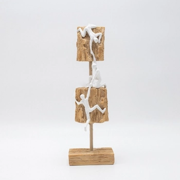 Διακοσμητικό Επιτραπέζιο Με Ανθρώπινες Φιγούρες Polyresin Natural-Λευκό 9,5x8x29εκ. ESTHETI 819-00783