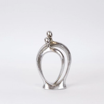 Διακοσμητικό Επιτραπέζιο Ζευγάρι Polyresin Ασημί 13x5,5x22εκ. ESTHETI 752-27168