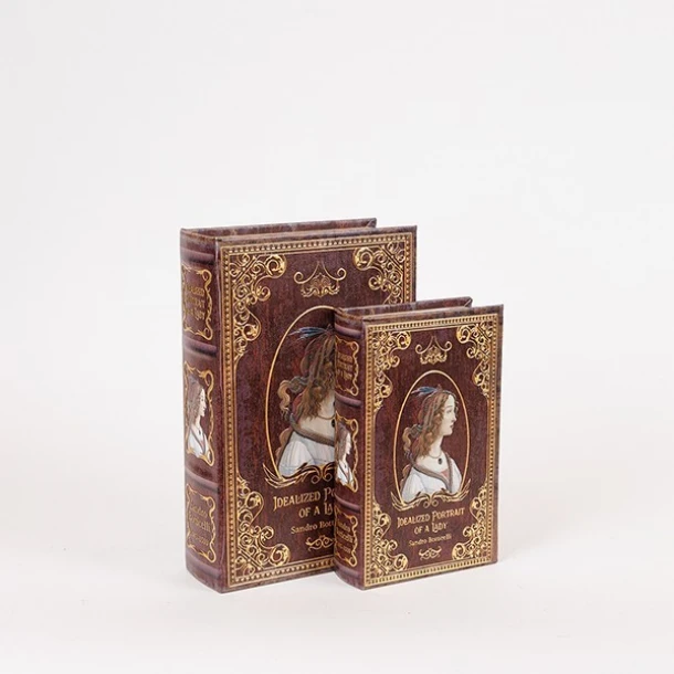 Διακοσμητικό Κουτί Βιβλίο Σετ 2τμχ Ξύλινο Καφέ 18x7x27εκ. ESTHETI 819-00290