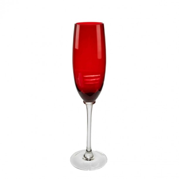 Ποτήρι Σαμπάνιας Γυάλινο Κόκκινο Art Et Lumiere 250ml 03267