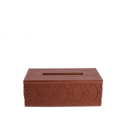 Θήκη Για Χαρτομάντηλα Δερματίνη Καφέ 24x13x8,5εκ. ESPIEL FER106