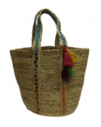 Τσάντα Θαλάσσης Jute-Βαμβακερή Natural 40x50εκ. Design 2 Komvos Home 7012170-1