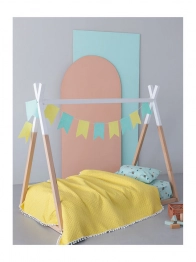 Κουβερλί Microfiber Κούνιας 110x140εκ. Με Pon Pon Juniper Yellow Palamaiki