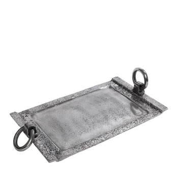 Δίσκος Σερβιρίσματος Αλουμινίου Ασημί ESPIEL 54x33x8εκ. FLA331