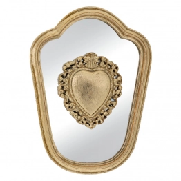 Καθρέπτης Τοίχου Polyresin Χρυσός Καρδιά 19x2x26εκ. iliadis 89028