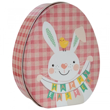 Κουτάκι Μεταλλικό Αυγό Με Λαγό Ροζ 11x9x4,5εκ. iliadis 89960
